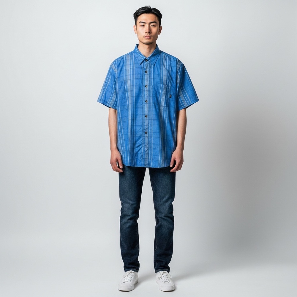 Oakley Men’s Blue Casual Button Down Shirt Sz‎ Medium
